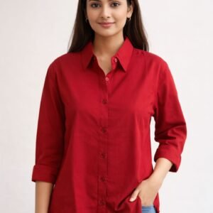 Women Solid Red, Yellow, Blue Casual Shirt | Stylish Cotton Blend Top for Daily Wear