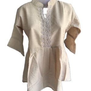 Women Embroidered Kurti Top | Stylish Ethnic Casual Wear Short Kurti for Ladies (Cream, Sky Blue, Pink, Black)