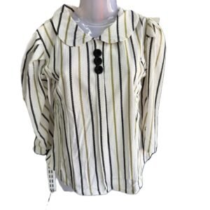 Women Striped Casual Top | Stylish Collar Neck Shirt for Daily & Office Wear