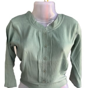 Women Textured Casual Top | Stylish Button Design Daily Wear Shirt for Ladies (Seafoam Green, Baby Pink, Brown, Black)