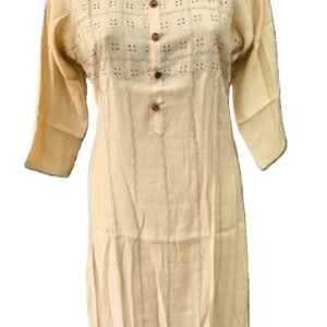 Women’s Stylish Cotton Kurti – Straight Fit Casual Ethnic Kurta (Yellow, Orange, Green)