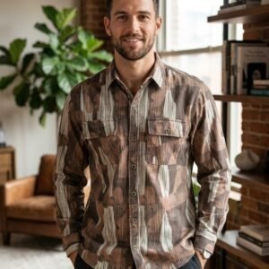 Men’s Camouflage Printed Casual Shirt – Full Sleeve Stylish Cotton Blend Shirt for Daily Wear