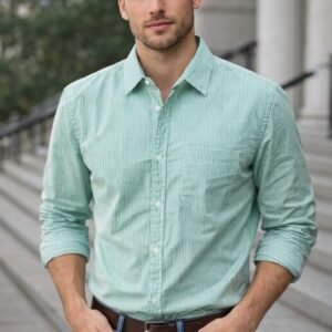 Men’s Striped Casual Shirt – Premium Cotton Slim Fit Stylish Shirt for Daily Wear