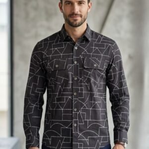 Men’s Abstract Printed Casual Shirt – Full Sleeve Stylish Cotton Blend Shirt for Everyday Wear
