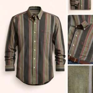 Men’s Stylish Vertical Striped Casual Shirt – Premium Cotton Blend