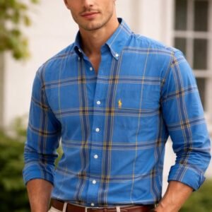Men’s Checkered Casual Shirt – Stylish Cotton Slim Fit Full Sleeve Shirt