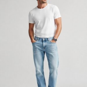 Men’s Light Blue Denim Jeans – Regular Fit Stylish Casual Jeans for Daily Wear