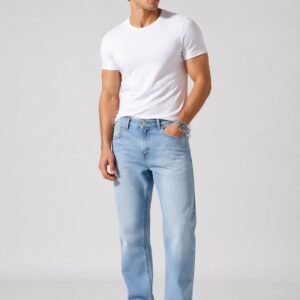 Men’s Light Blue Denim Jeans – Regular Fit Stylish Casual Jeans for Daily Wear