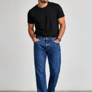 Men’s Classic Blue Denim Jeans – Regular Fit Casual Stylish Jeans for Daily Wear