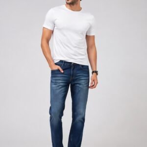 Men’s Slim Fit Blue Denim Jeans – Stylish Washed Casual Wear Stretchable Jeans for Men