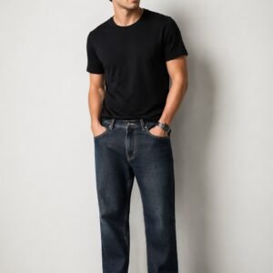 Men’s Dark Blue Denim Jeans – Premium Casual Straight Fit Jeans for Everyday Wear