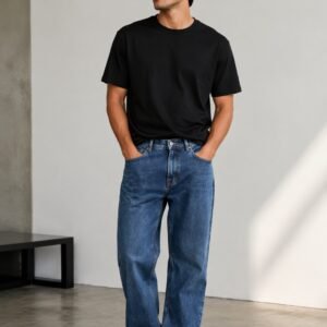 Men’s Classic Blue Denim Jeans – Straight Fit Casual Stylish Cotton Jeans for Daily Wear