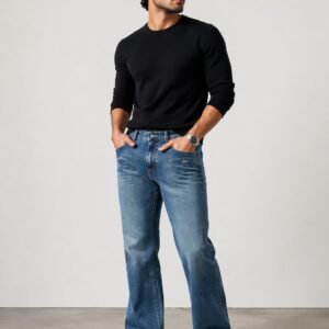 Men’s Blue Washed Denim Jeans – Regular Fit Stylish Casual Jeans for Daily Wear