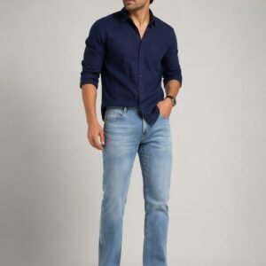 Men’s Light Blue Slim Fit Denim Jeans – Stretchable Casual Stylish Jeans for Daily Wear