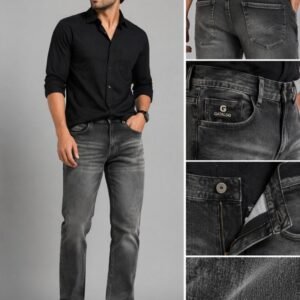 Men’s Black Washed Slim Fit Denim Jeans – Stretchable Stylish Casual Jeans