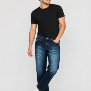 Men’s Dark Blue Slim Fit Denim Jeans – Washed Stretchable Casual Stylish Jeans for Daily Wear