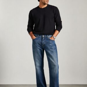 Men’s Regular Fit Blue Denim Jeans – Stylish Washed Casual Wear Pants for Daily Use