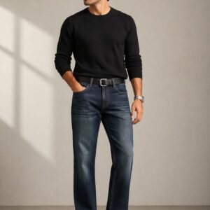 Men’s Regular Fit Blue Denim Jeans – Premium Washed Casual Straight Fit Jeans | Gataloo