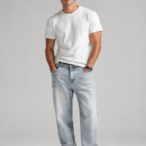 Men’s Light Blue Washed Denim Jeans – Straight Fit Casual Stylish Jeans for Daily Wear | Gataloo