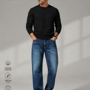 Men’s Regular Fit Blue Denim Jeans – Stylish Washed Casual Wear Jeans for Men