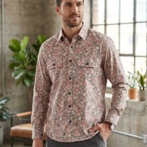 Men’s Floral Printed Casual Shirt – Full Sleeve Stylish Cotton Shirt for Daily Wear