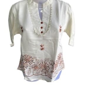 Women’s Embroidered Kurti Top – Elegant Casual Wear (Available in 3 Colors)